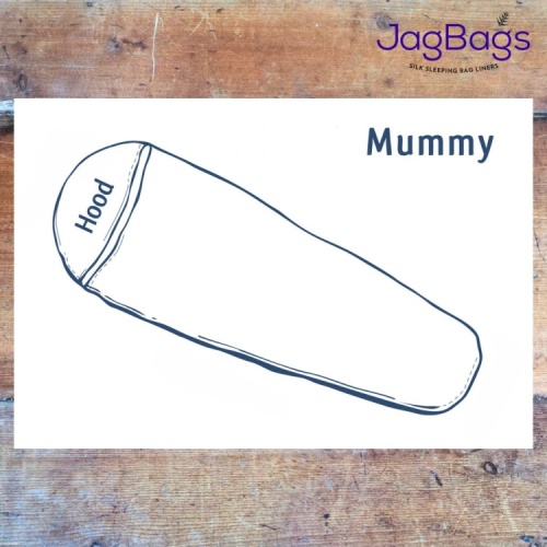 JagBag - Mummy - Sleeping Bag Liner - Blue Patterned - SPECIAL OFFER
